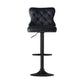 Capri Bar Stool Adjustable Height Nailhead Trim Kitchen Counter Stool - Black