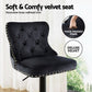 Capri Bar Stool Adjustable Height Nailhead Trim Kitchen Counter Stool - Black