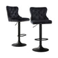 Set of 2 Capri Bar Stool Adjustable Height Nailhead Trim Kitchen Counter Stool - Black