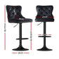 Set of 2 Capri Bar Stool Adjustable Height Nailhead Trim Kitchen Counter Stool - Black
