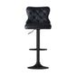 Set of 2 Capri Bar Stool Adjustable Height Nailhead Trim Kitchen Counter Stool - Black
