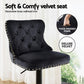 Set of 4  Capri Bar Stool Adjustable Height Nailhead Trim Kitchen Counter Stool - Black
