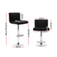 Set of 2 Glasgow Line Style PU Leather Bar Stools - Black