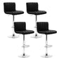 Set of 4 Glasgow Line Style PU Leather Bar Stools - Black