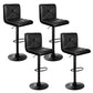 Set of 4 Marousi Bar Stools PU Leather Criss Cross Style - Black