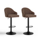 Set of 2 Balvi Bar Stools Kitchen Swivel Gas Lift Counter Chair Shell Leather - Brown
