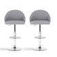 Set of 2 Balvi Bar Stools Kitchen Swivel Gas Lift Counter Chair Shell Leather - Grey