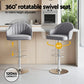 Set of 4 Balvi Bar Stools Kitchen Swivel Gas Lift Counter Chair Shell Leather - Grey