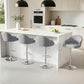 Set of 4 Balvi Bar Stools Kitchen Swivel Gas Lift Counter Chair Shell Leather - Grey