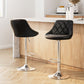 Set of 2 Corfu Bar Stools PU Leather Diamond Style - Black