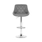 Set of 2 Corfu Bar Stools PU Leather Diamond Style - Grey
