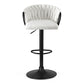 Caraz Bar Stool Single Kitchen Dining Chair Counter Stool Woven Velvet - Ivory