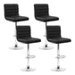 Set of 4 Bergamo PU Leather Lined Pattern Bar Stools - Black & Chrome