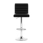 Set of 4 Bergamo PU Leather Lined Pattern Bar Stools - Black & Chrome