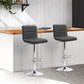 Set of 2 Bergamo PU Leather Lined Pattern Bar Stools - Grey