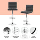 Set of 4 Bergamo PU Leather Lined Pattern Bar Stools - Grey and Chrome
