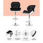 Set of 2 Exeter Kitchen Bar Stools - White, Black & Chrome