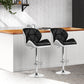 Set of 2 Exeter Kitchen Bar Stools - White, Black & Chrome