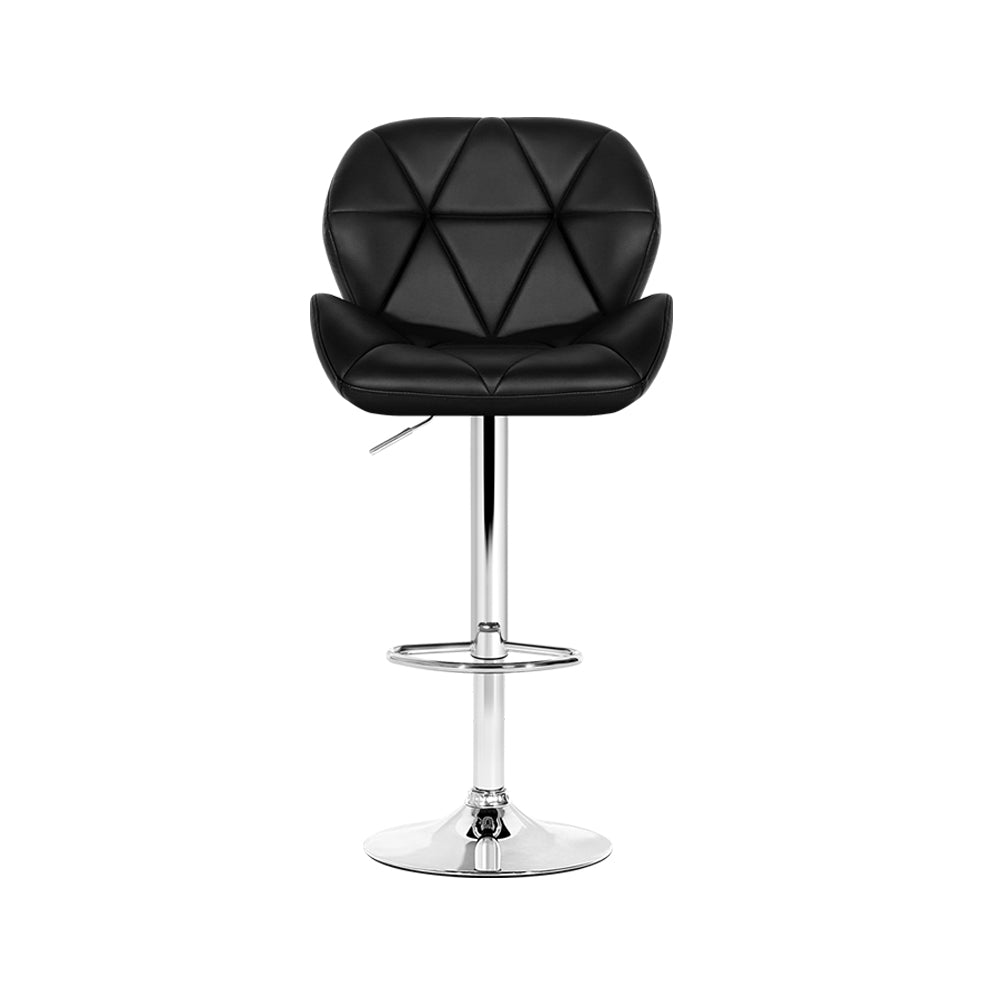 Set of 4 Exeter Kitchen Bar Stools - Black & Chrome