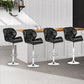 Set of 4 Exeter Kitchen Bar Stools - Black & Chrome