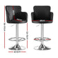 Dolisie Leather Bar Stools Swivel Adjustable Gas Lift PU Counter Chairs - Black