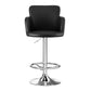 Set of 2 Dolisie Leather Bar Stools Swivel Adjustable Gas Lift PU Counter Chairs - Black
