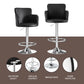 Set of 2 Dolisie Leather Bar Stools Swivel Adjustable Gas Lift PU Counter Chairs - Black