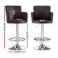 Dolisie Leather Bar Stools Swivel Adjustable Gas Lift PU Counter Chairs - Brown