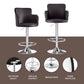Dolisie Leather Bar Stools Swivel Adjustable Gas Lift PU Counter Chairs - Brown
