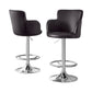Set of 2 Dolisie Leather Bar Stools Swivel Adjustable Gas Lift PU Counter Chairs - Brown