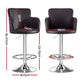 Set of 4 Dolisie Bar Stools Swivel Kitchen Chairs Gas Lift Adjustable PU Leather - Brown