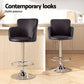 Set of 4 Dolisie Bar Stools Swivel Kitchen Chairs Gas Lift Adjustable PU Leather - Brown