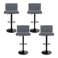 Set of 4 Palencia Bar Stools Vintage Leather Gas Lift - Grey