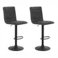 Set of 2 Almere Bar Stools PU Leather Smooth Line Style - Grey & Black