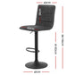 Set of 2 Almere Bar Stools PU Leather Smooth Line Style - Grey & Black