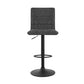 Set of 2 Almere Bar Stools PU Leather Smooth Line Style - Grey & Black