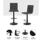 Set of 2 Almere Bar Stools PU Leather Smooth Line Style - Grey & Black