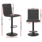 Set of 4 Almere Bar Stools Gas Lift Vintage Leather - Grey