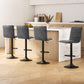 Set of 4 Almere Bar Stools Gas Lift Vintage Leather - Grey