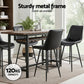 Set of 4 Goris Bar Stools Kitchen Dining Chair Counter Stool Diamond PU Leather - Black