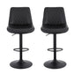 Set of 2 Goris Bar Stools Kitchen Swivel Gas Lift Counter Chair Diamond Leather - Black