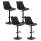 Set of 4 Goris Bar Stools Kitchen Swivel Gas Lift Counter Chair Diamond Leather - Black