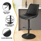 Set of 4 Goris Bar Stools Kitchen Swivel Gas Lift Counter Chair Diamond Leather - Black