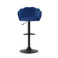 Set of 4 Naples Bar Stools Gas Lift Velvet - Blue