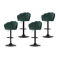 Set of 4 Naples Bar Stools Gas Lift Velvet - Green