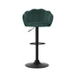 Set of 4 Naples Bar Stools Gas Lift Velvet - Green