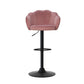 Set of 4 Naples Bar Stools Gas Lift Velvet - Pink