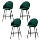 Set of 4 Munich Bar Stools Kitchen Stool Dining Chairs Velvet Chair Barstool - Green