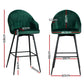 Set of 4 Munich Bar Stools Kitchen Stool Dining Chairs Velvet Chair Barstool - Green