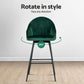 Set of 4 Munich Bar Stools Kitchen Stool Dining Chairs Velvet Chair Barstool - Green